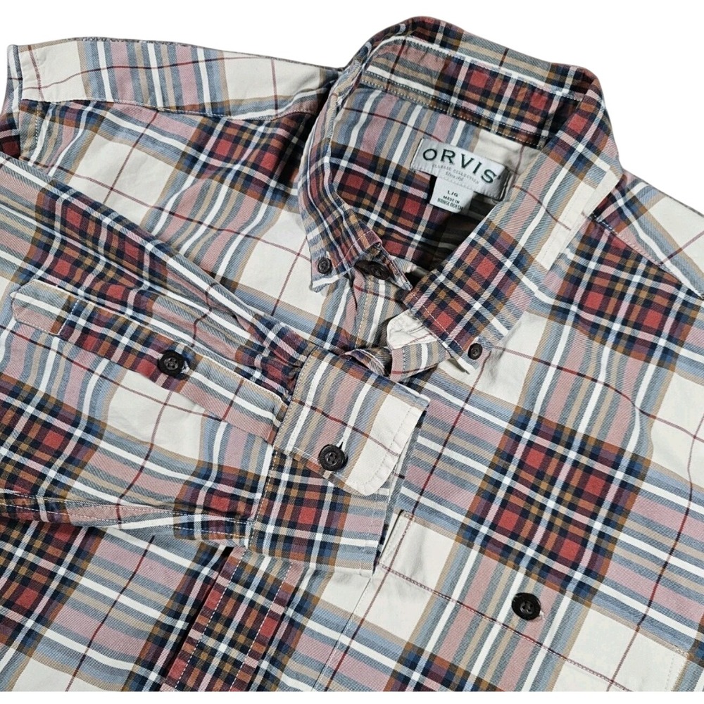 Orvis Plaid Button‎ Down Shirt Mens Large Multicolor Classic Collection L/S